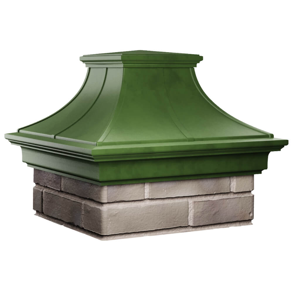 Колпак Zking Монблан Премиум Зеленый на столб 1.5х1.5 кирпича (385х385мм) в Новосибирске фото