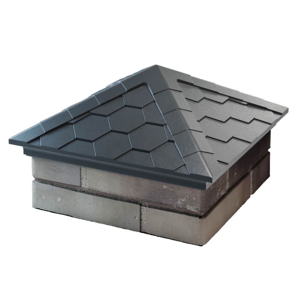 Колпак Zking Эверест Серый на столб 1.5х1.5 кирпича (390х390мм) в Новосибирске фото