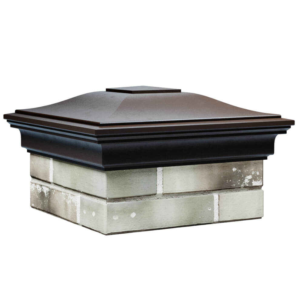 Колпак Zking Монблан Коричневый на столб 1.5х1.5 кирпича (385х385мм) в Новосибирске фото