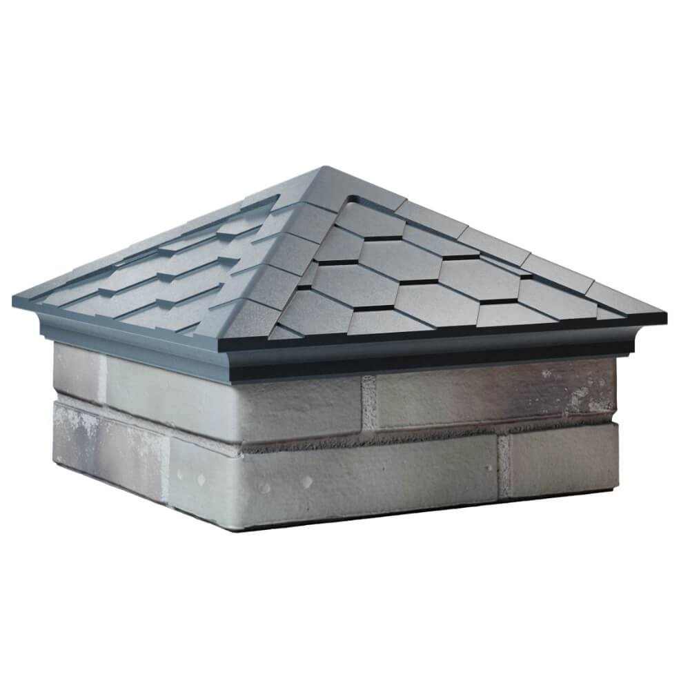 Колпак Zking Эверест Серый на столб 1.5х1.5 кирпича (390х390мм) в Новосибирске фото