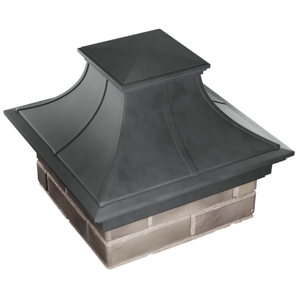 Колпак Zking Монблан Премиум Серый на столб 1.5х1.5 кирпича (385х385мм) в Новосибирске фото