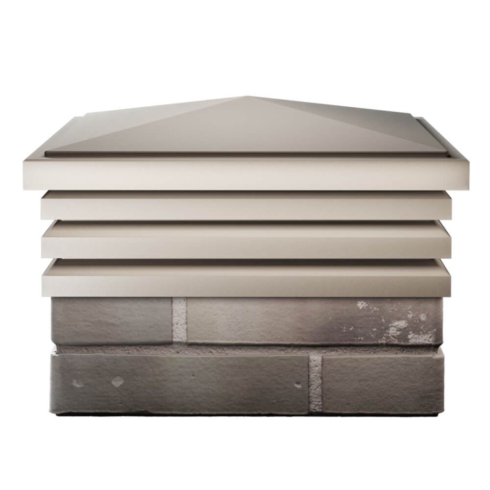 Колпак Zking Бона ХайТек Бежевый на столб 1.5х1.5 кирпича (385х385мм) Новосибирск фото