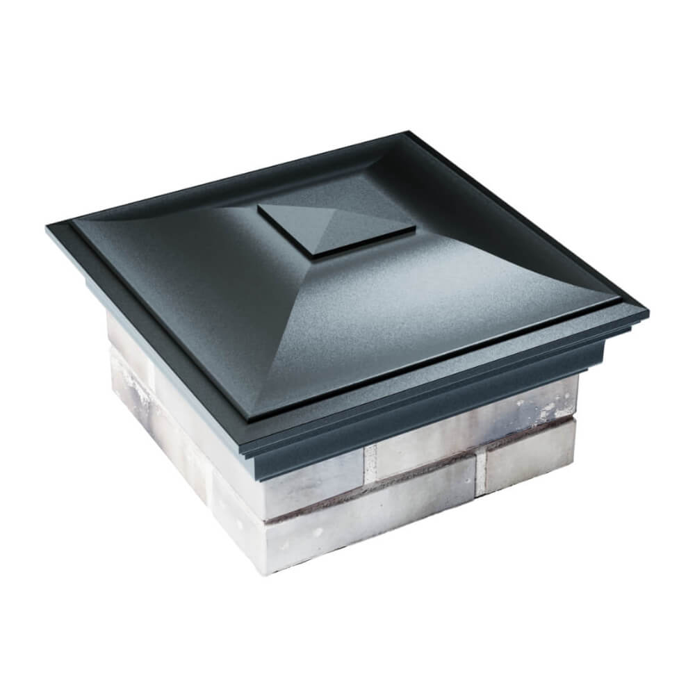 Колпак Zking Монблан Черный на столб 1.5х1.5 еврокирпича 0.7НФ (355х355мм) в Новосибирске фото