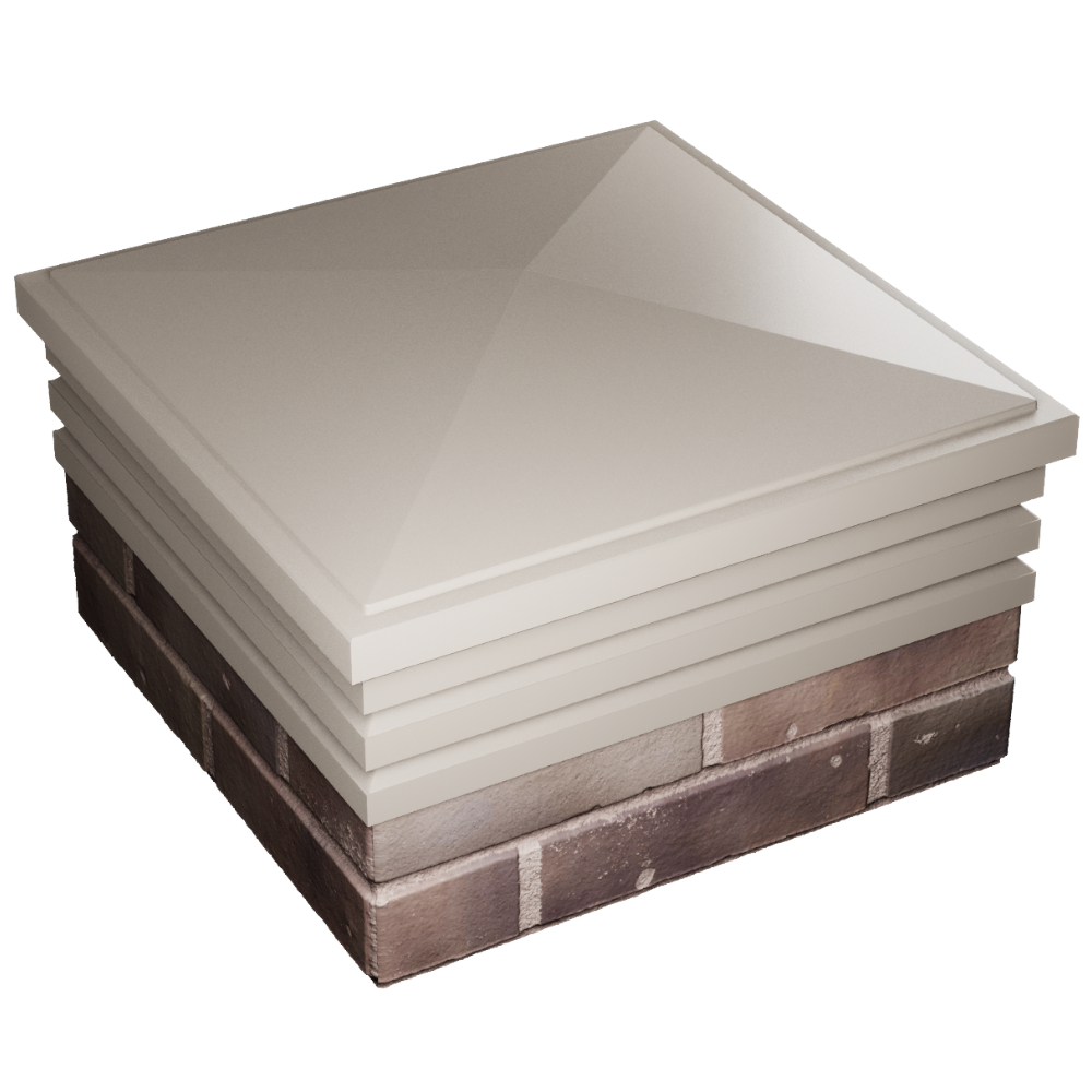 Колпак Zking Бона ХайТек Бежевый на столб 2х2 кирпича (513х513мм) в Новосибирске фото