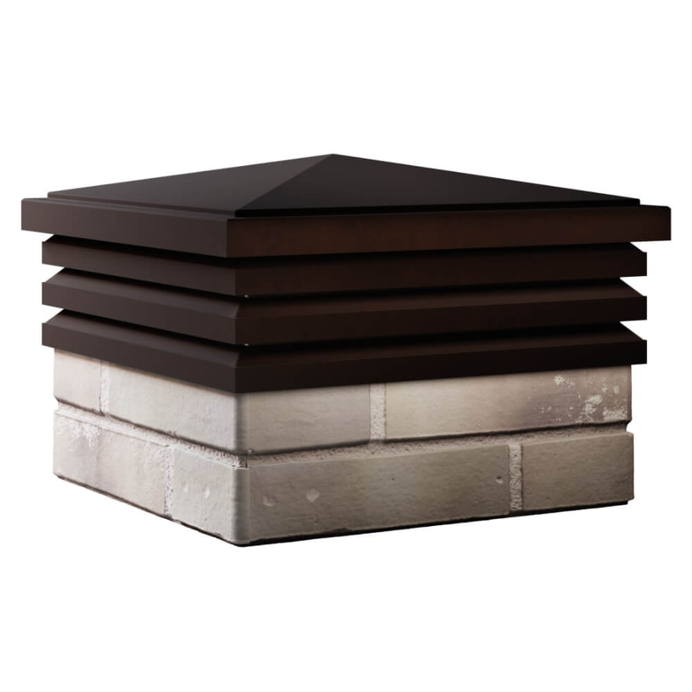 Колпак Zking Бона ХайТек Коричневый на столб 1.5х1.5 кирпича (385х385мм) в Новосибирске фото