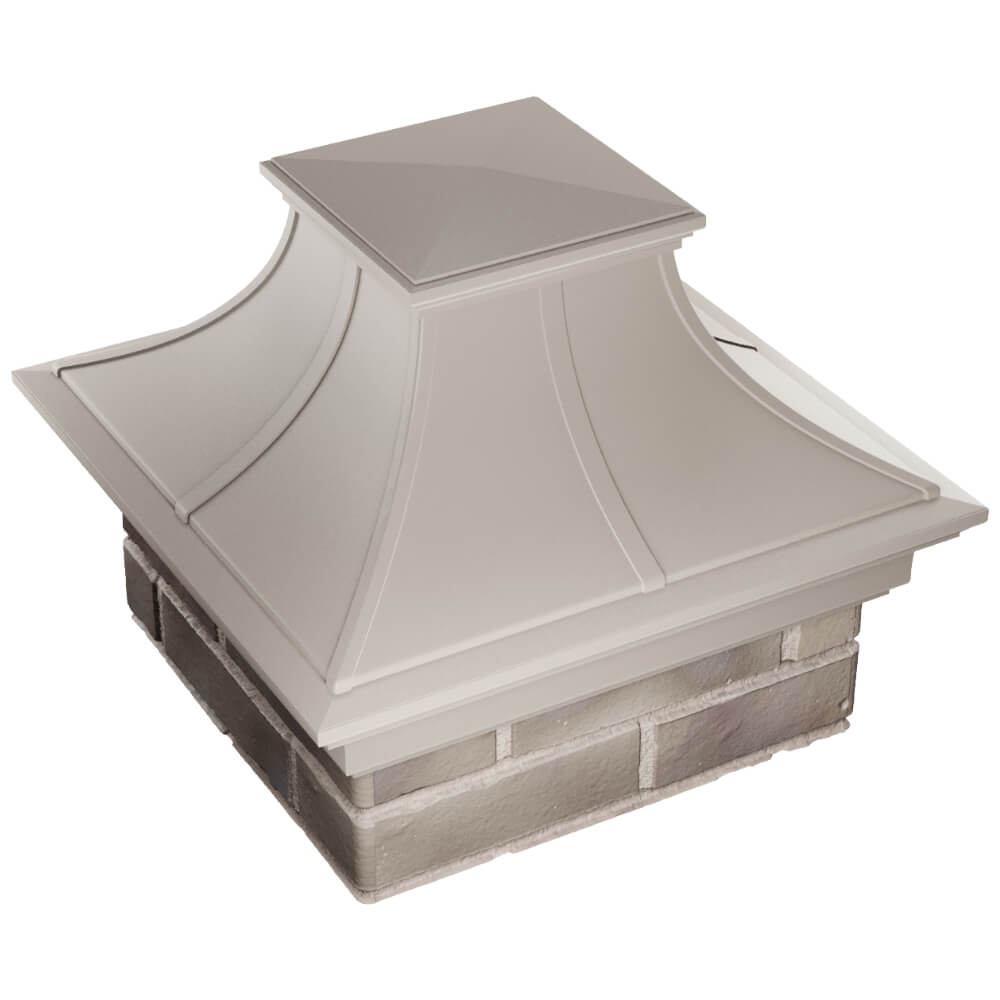 Колпак Zking Монблан Премиум Бежевый на столб 1.5х1.5 кирпича (385х385мм) в Новосибирске фото